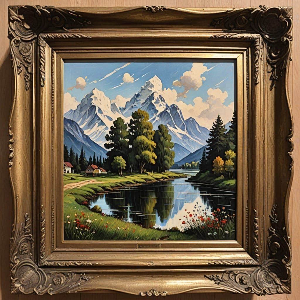 Stunning Boris Vangelo Artwork in Ornate Frame