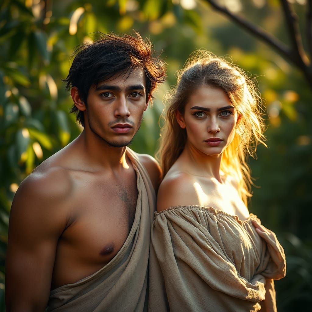 Evolved Homo Sapiens in Serene Natural Environment