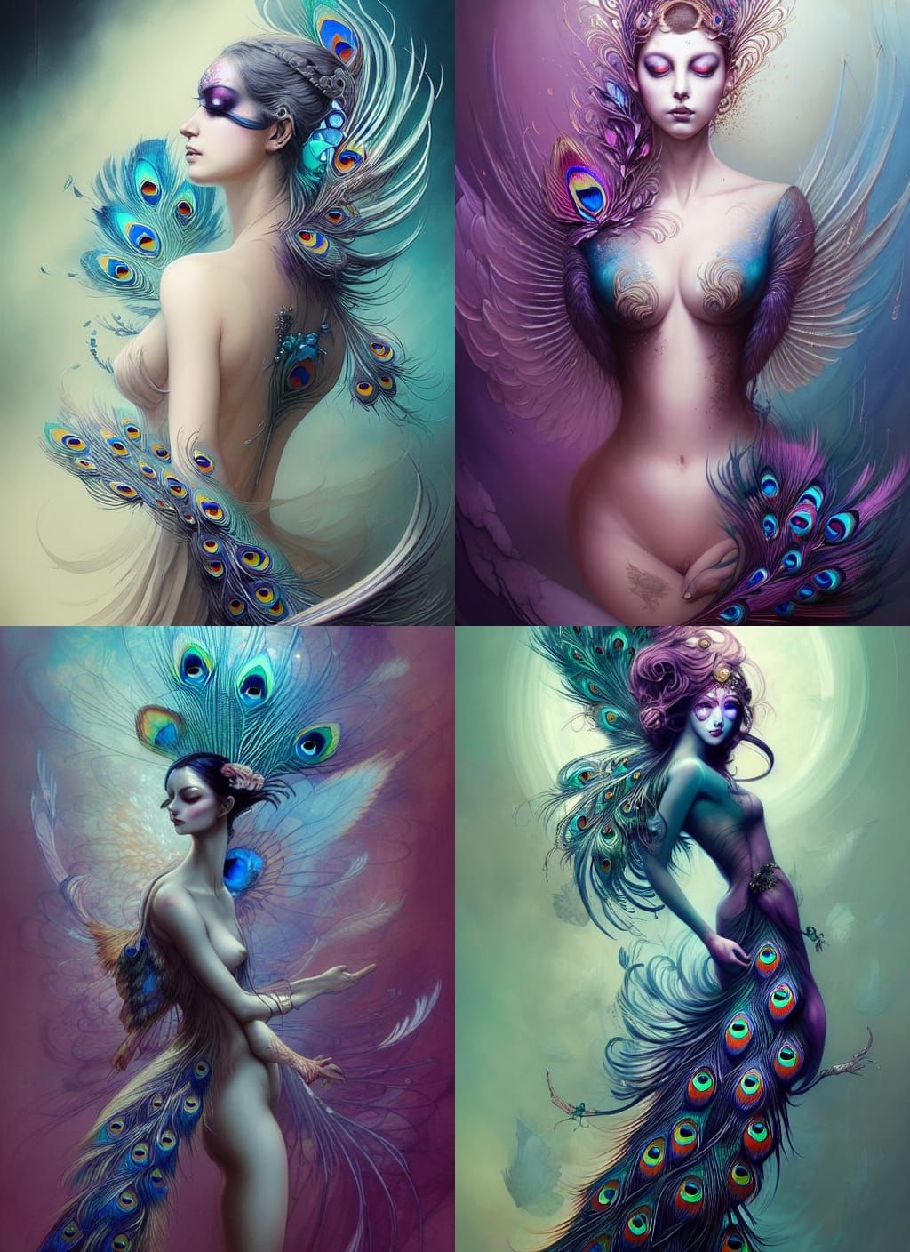 Peacock Metamorphosis: Digital Concept Art