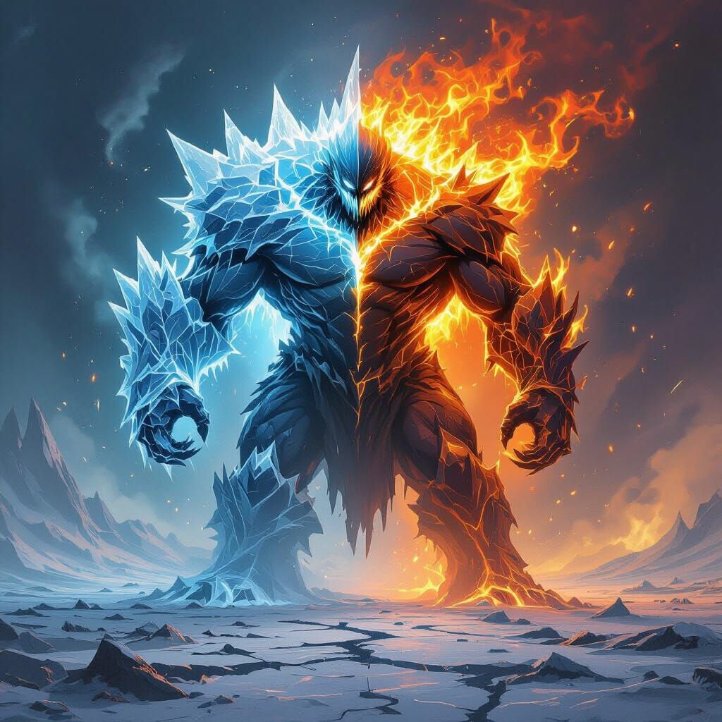 Epic Fantasy Creature of Ice and Fire