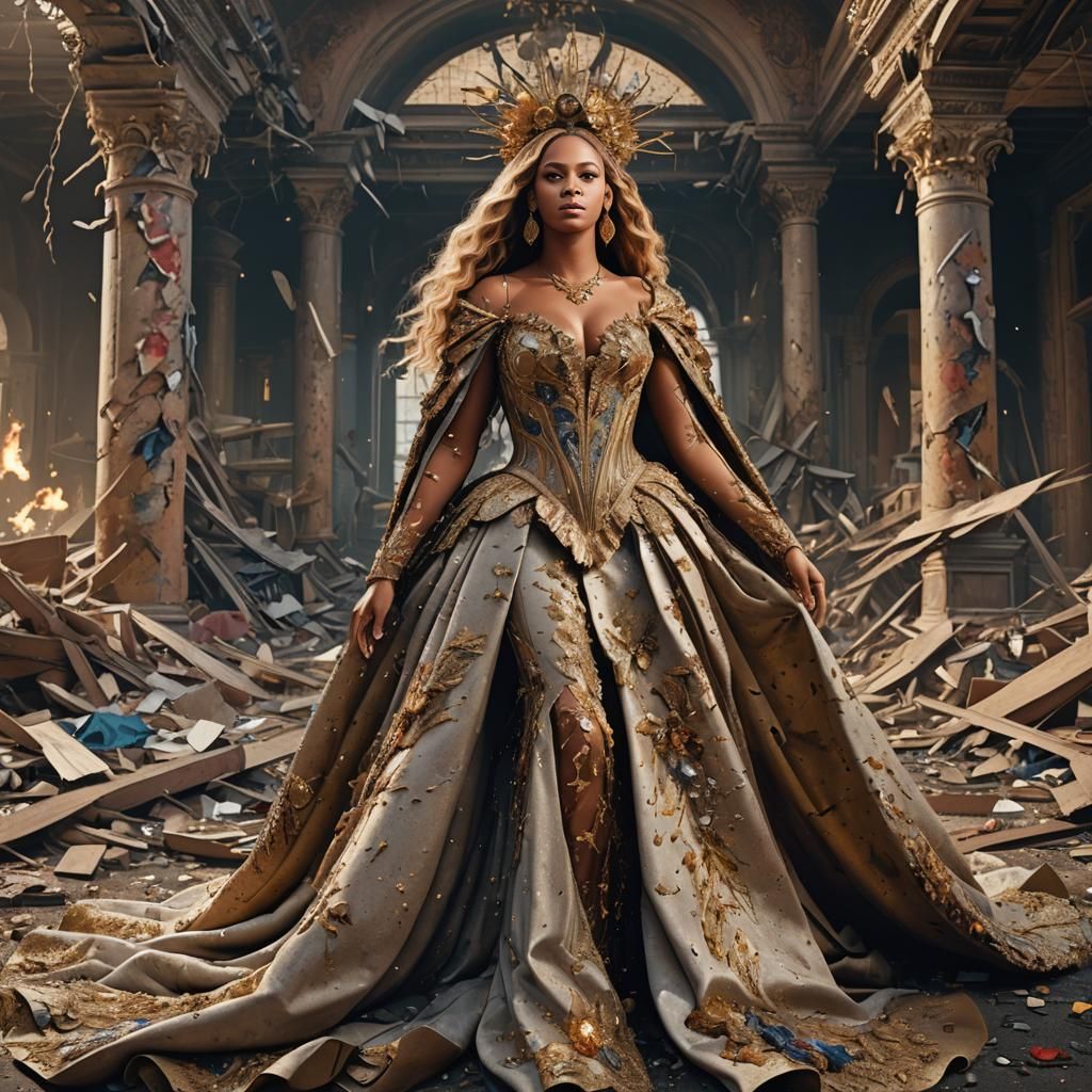 Beyonce Battles for Life in Torn Gown