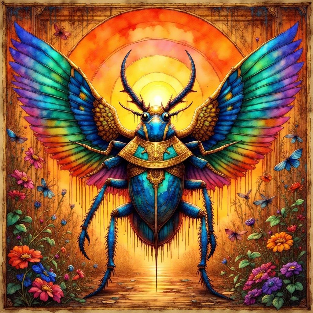 Khepri: Scarab God Pushing the Sun