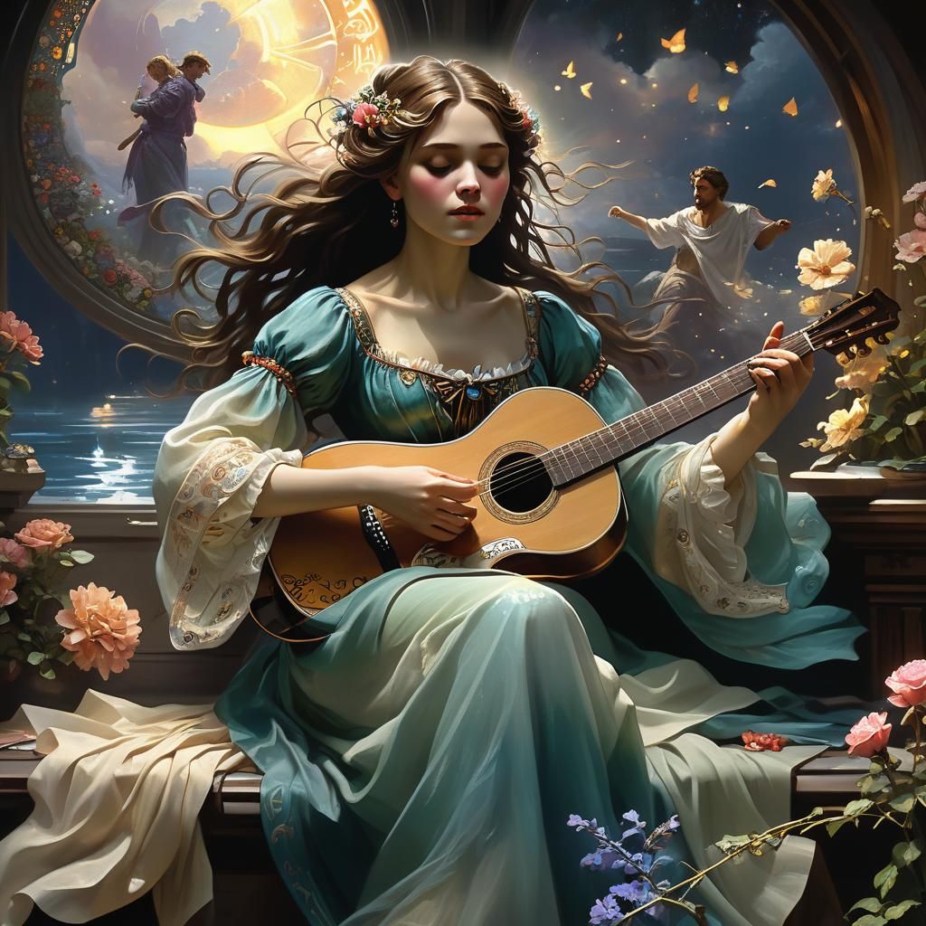 Musician's Song in Dark Fantasy Style