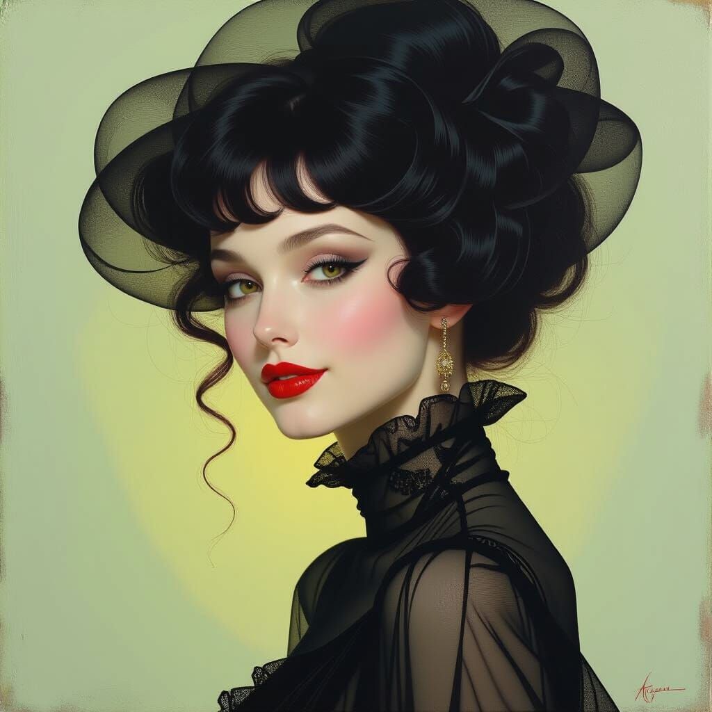 Ethereal Woman Portrait in Ryder's Visionary Style