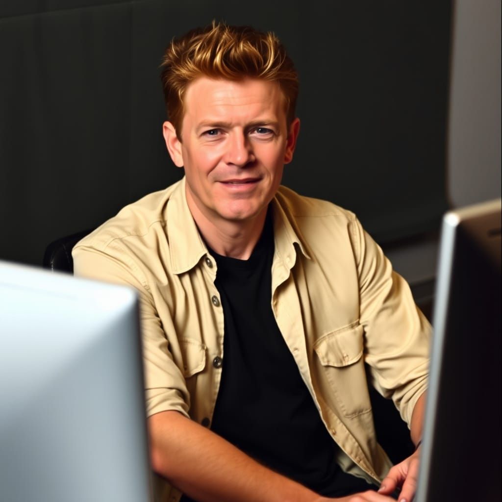 Rick Astley at Computer: A Simple Portrait