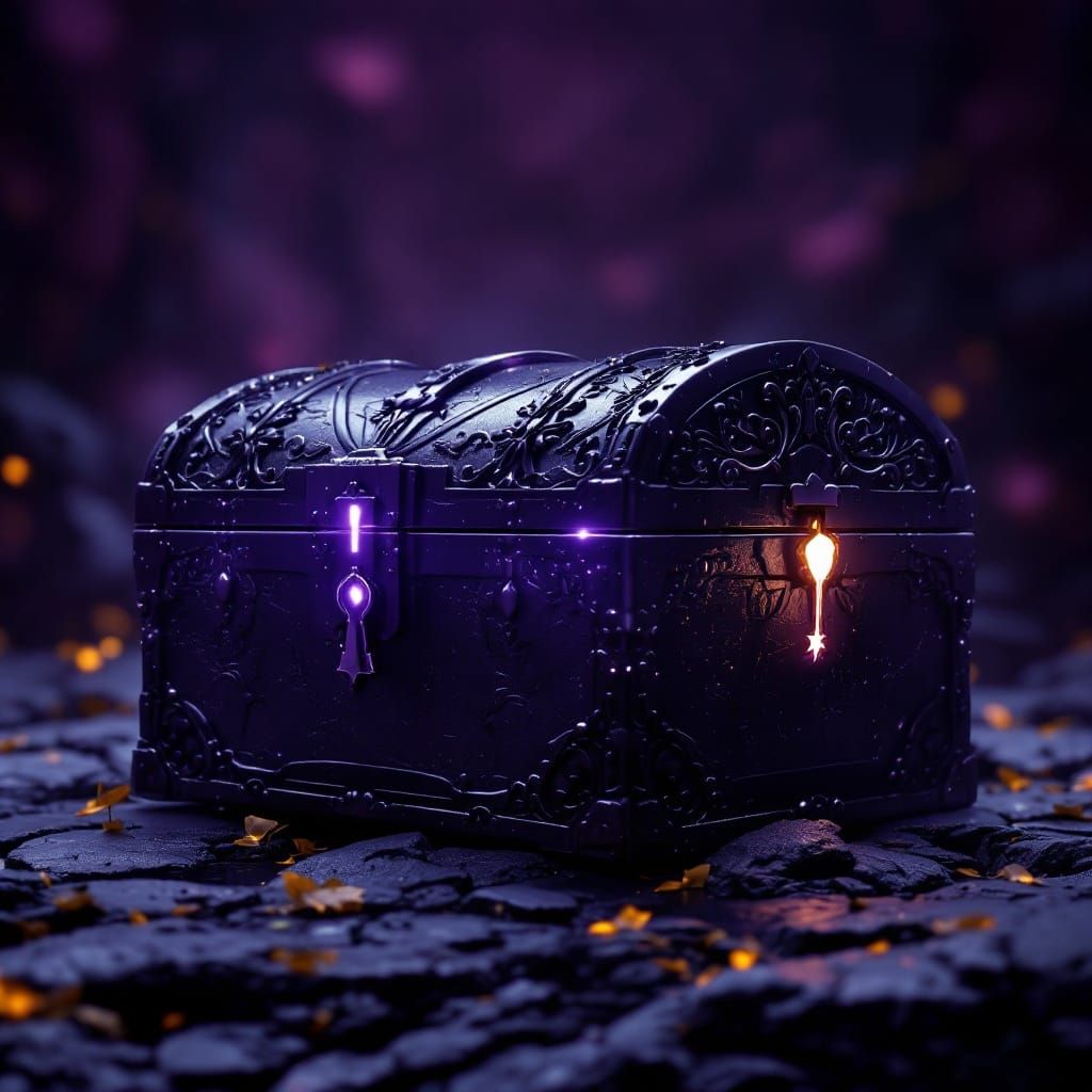 Dark Metallic Treasure Chests in Art Nouveau Style