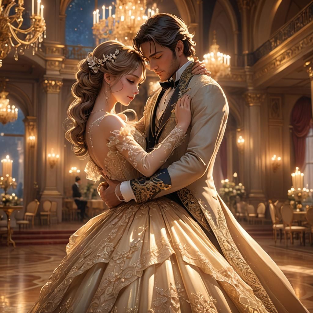 Romantic Anime Ballroom Waltz in 3D