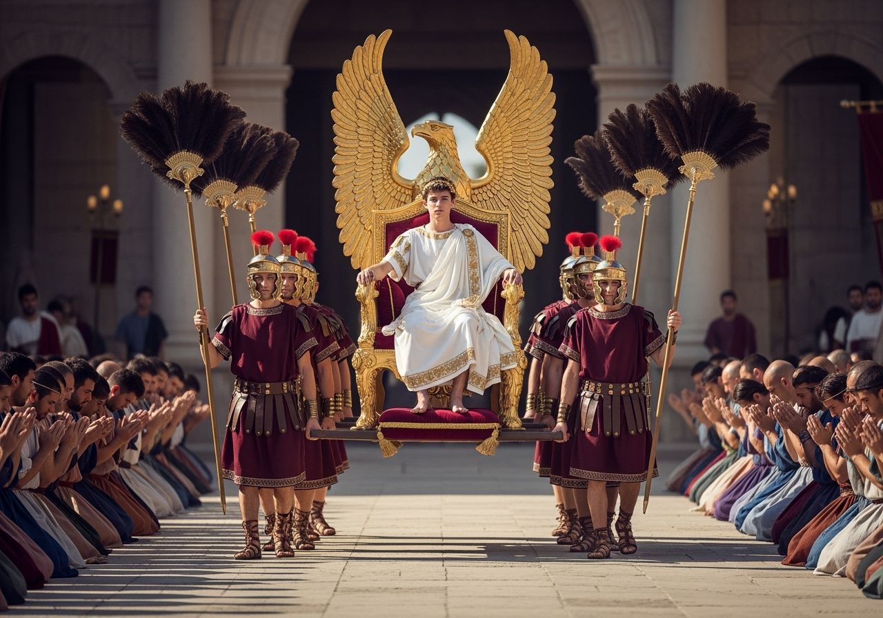 Young Emperor on Eagle Throne, Ancient Rome Homage
