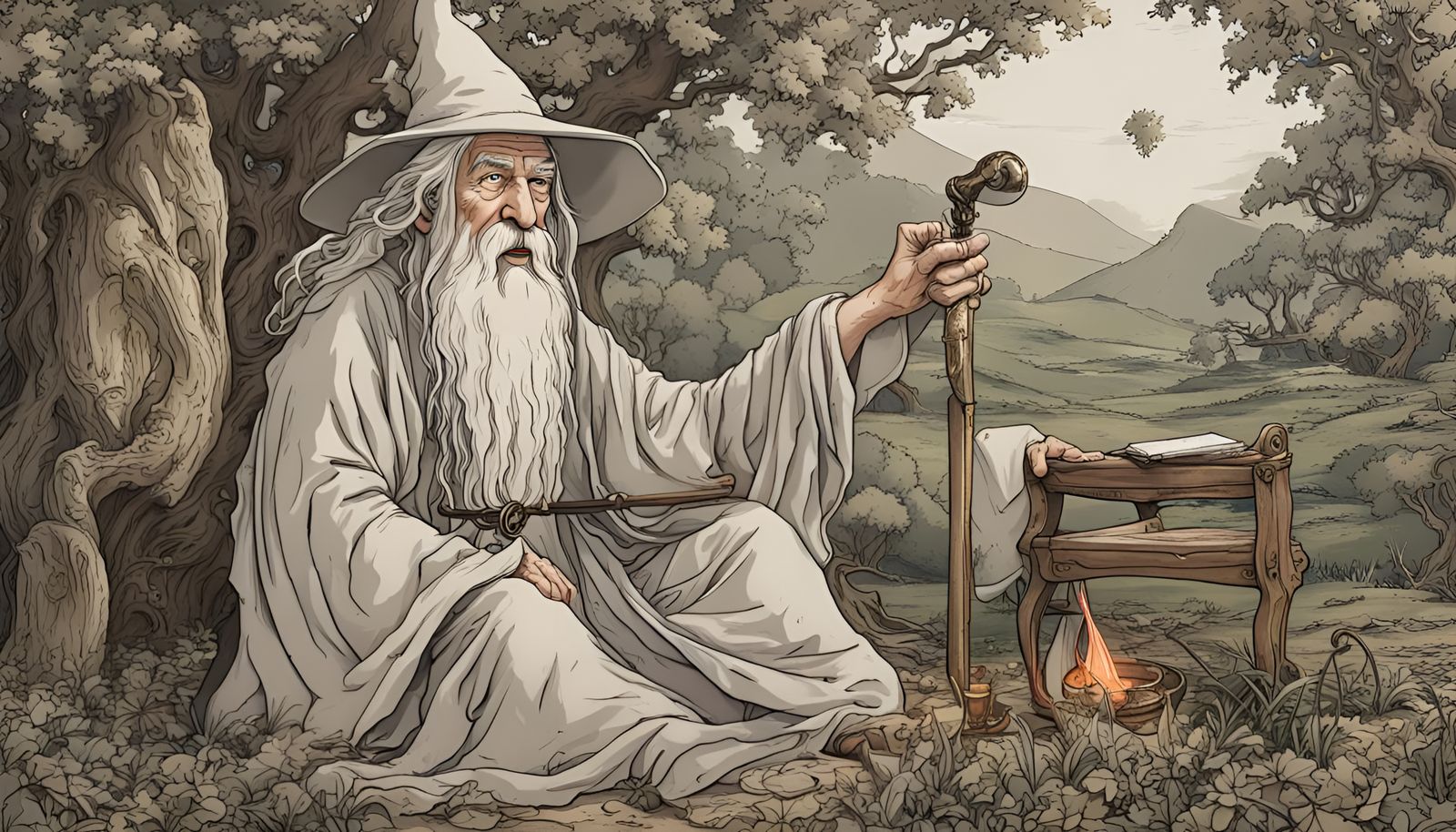 Guten Abend Spache Gandalf der Weisse: AI Rendition