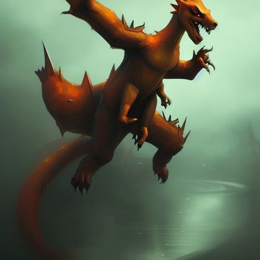 Hyperdetailed Charizard in Dark Fantasy Style