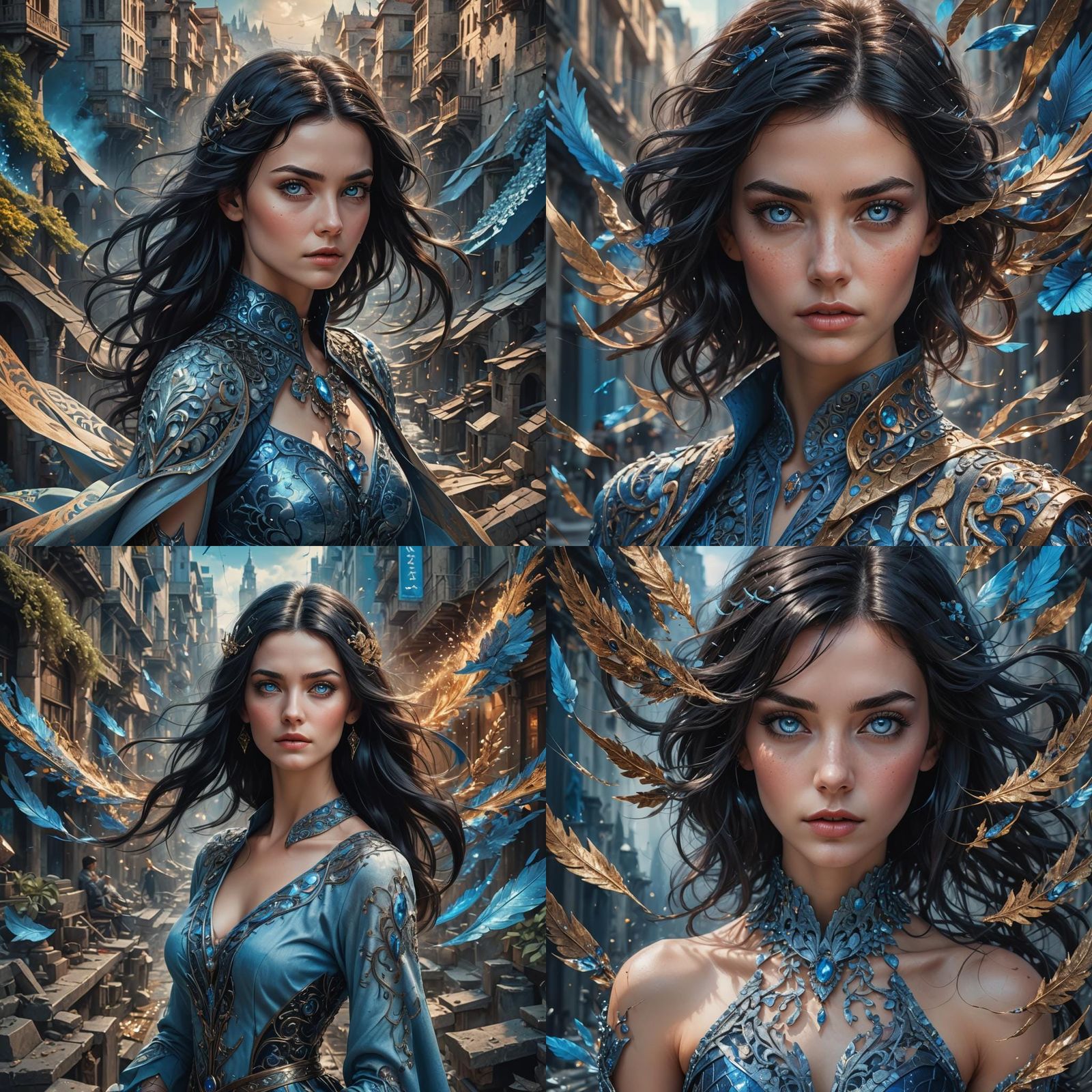 Glamorous Woman Portrait in Fantasy Art Style