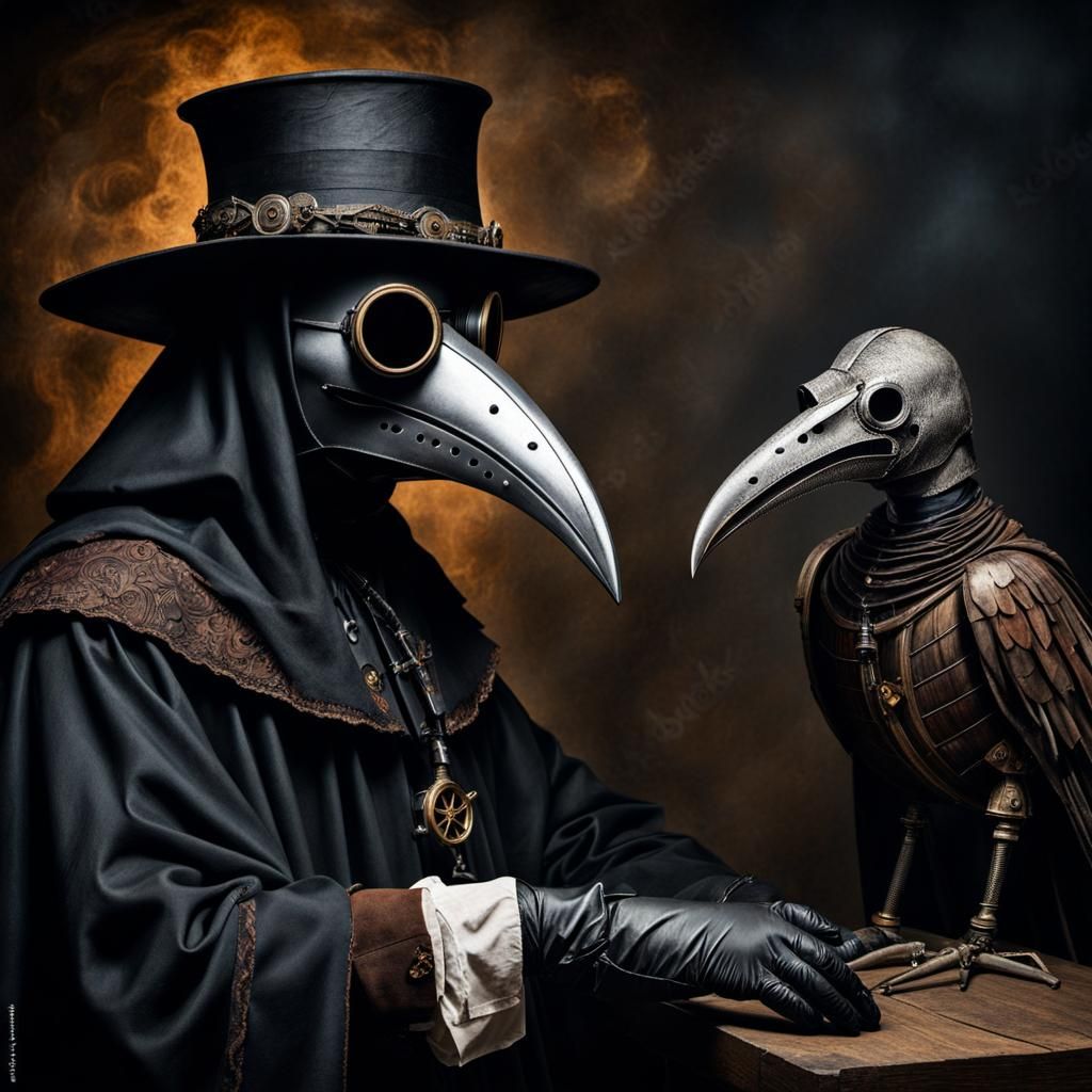 Plague Doctor and Pet Raven