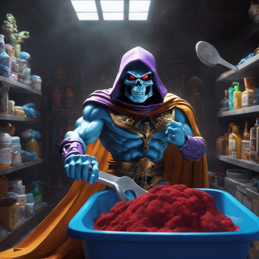 Skeletor doing his laundry. wip