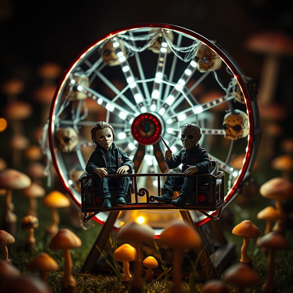 Michael Myers and Jason on Ferris Wheel