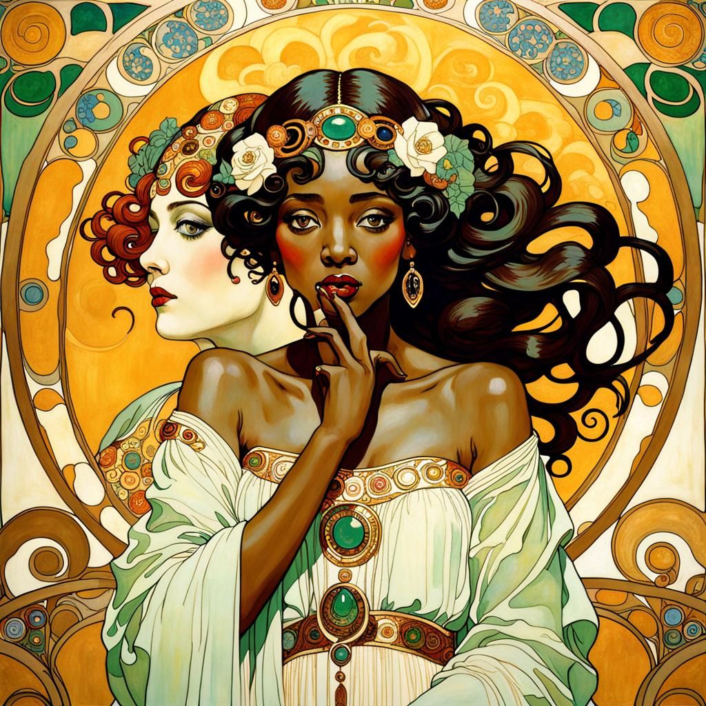 Art Deco Hygeia in Klimt Style