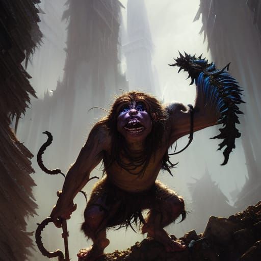 Detailed Dark Fantasy Troll Concept Art