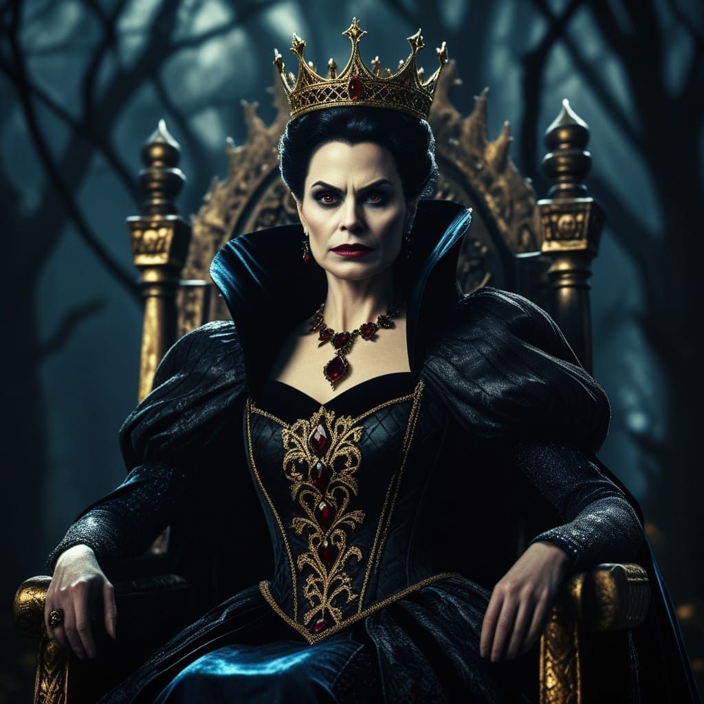 Regal Wicked Queen in Dark Fantasy Portrait