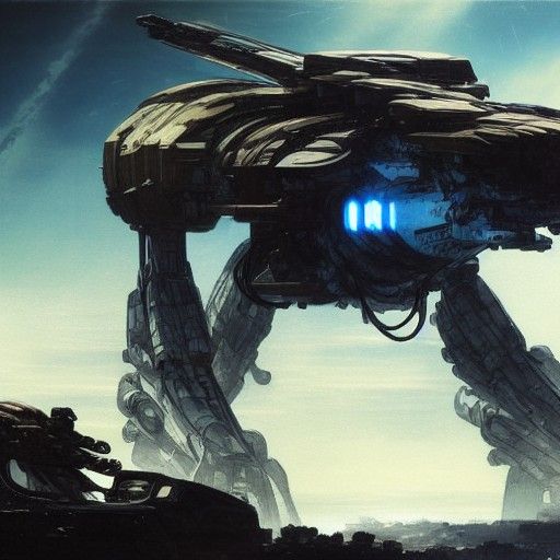 Mechanized Juggernaut on Alien Planet, Action Painting