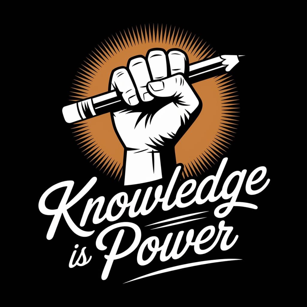 Surreal Education Activism Emblem in Digital Art