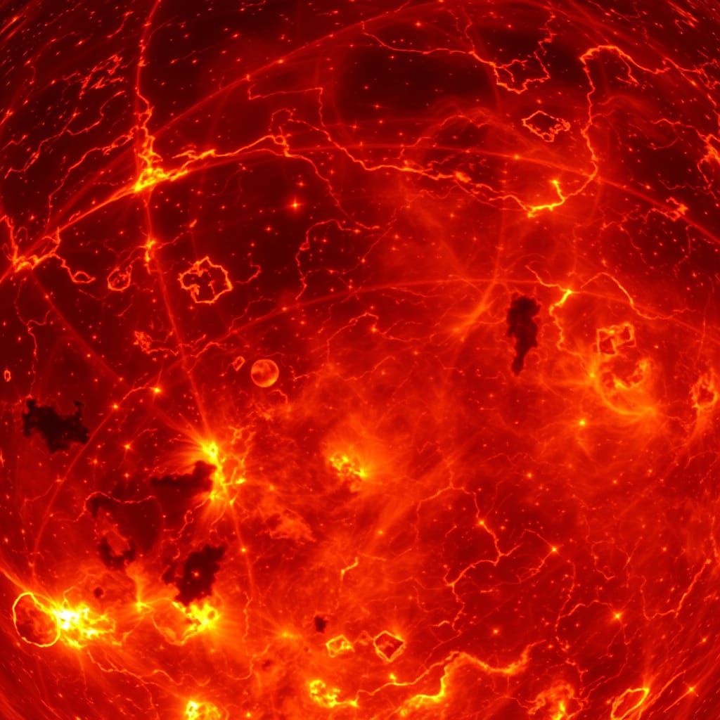 Hyperrealistic Close-up of the Sun's Fiery Surface