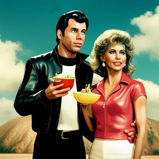 John Travolta and Olivia Newton John in Grease