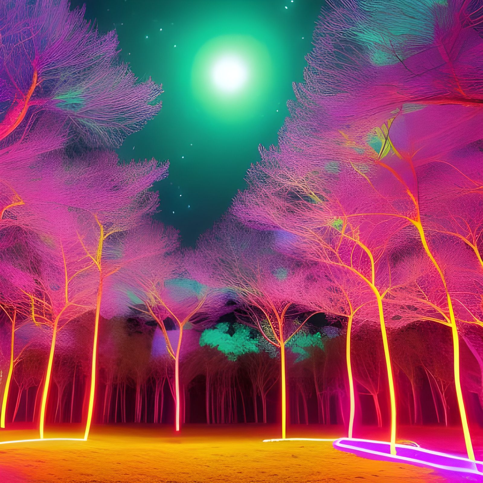 Vibrant Baroque Forest in Hyper Realistic Oil Paint