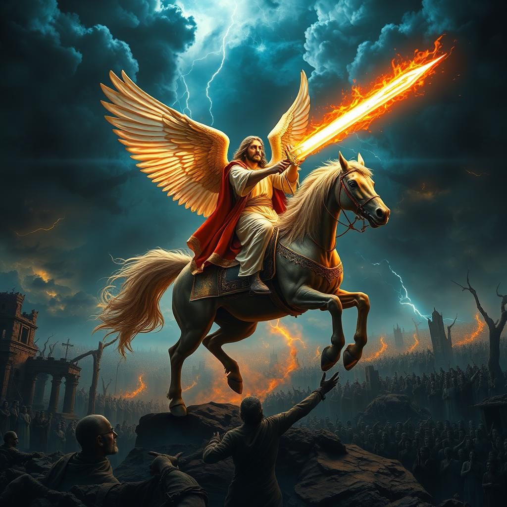 Jesus on Winged Horse Judges Unbelievers