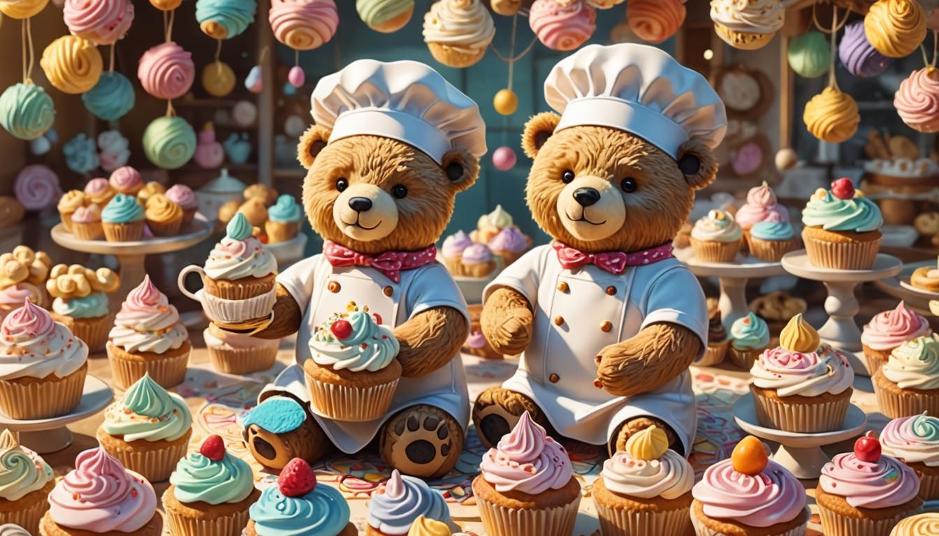 Teddy Bears Run a Whimsical Bakery