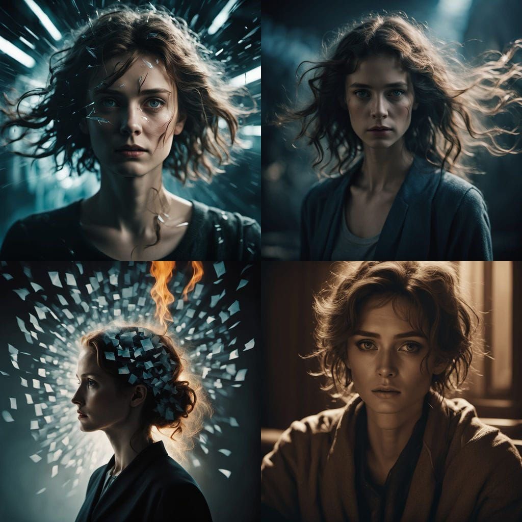 Cinematic Brain Portrait in Film Noir Style