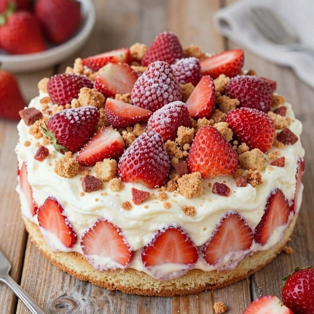 Delicious Strawberry Crunch Poke Cake Recipe