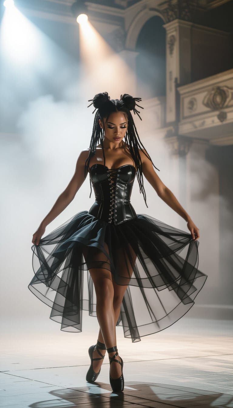 Ballet Dancer in Abandoned Opera House