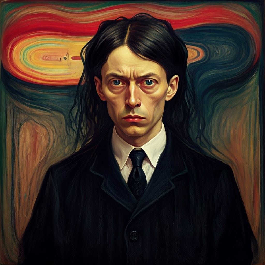 Grim Dark Landscape in Ominous Oil Painting Style