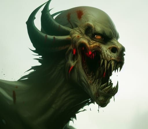 Roaring Zombie Beast Portrait in 8k Resolution