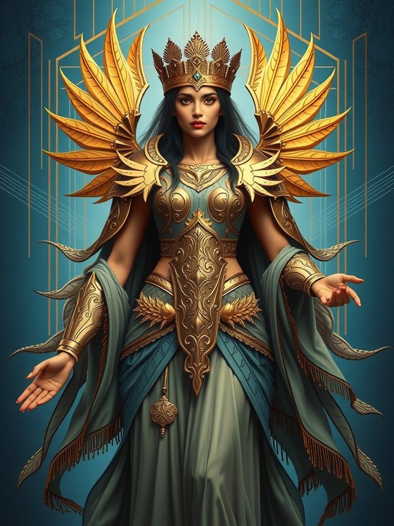 Goddess of Abundance in Bauhaus Style