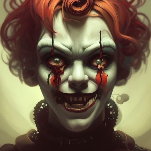 High Gothic Eldritch Horror Clown Portrait