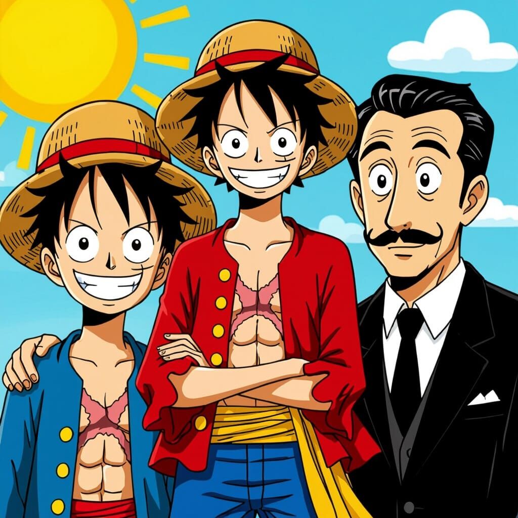 Dog and Cat Landscape in Anime Surrealist Style