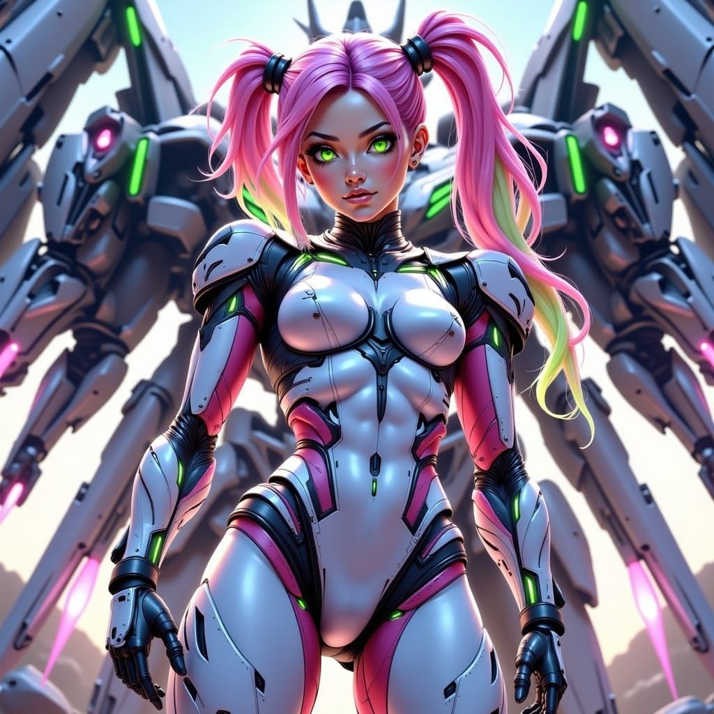 Futuristic Mecha Pilot in Digital Art Style