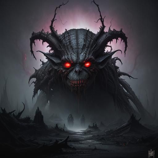 Grotesque Carnage-Yoda Fusion: Biomechanical Horror Portrait