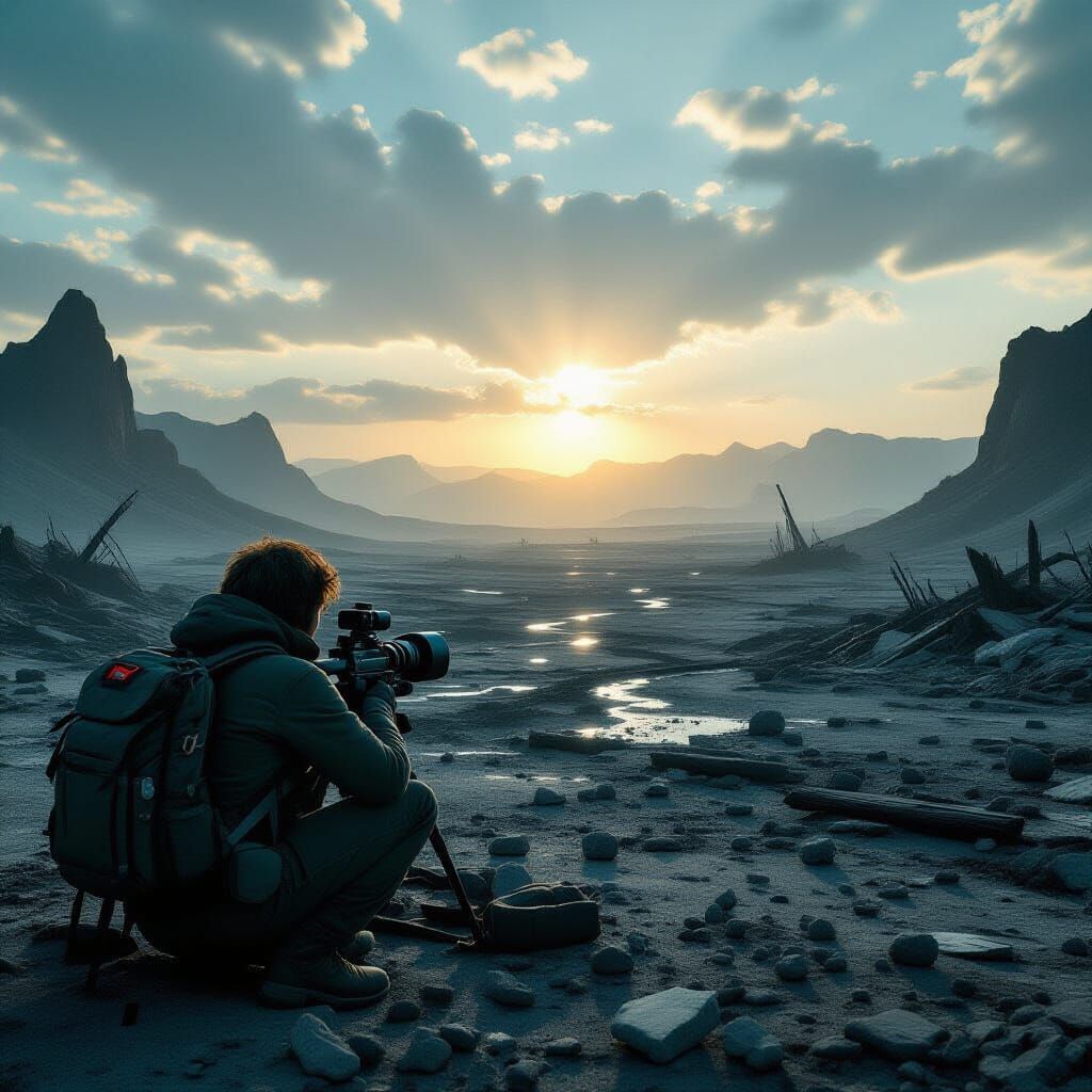 Haunting Shattered Reality Landscape in Cinematic Style