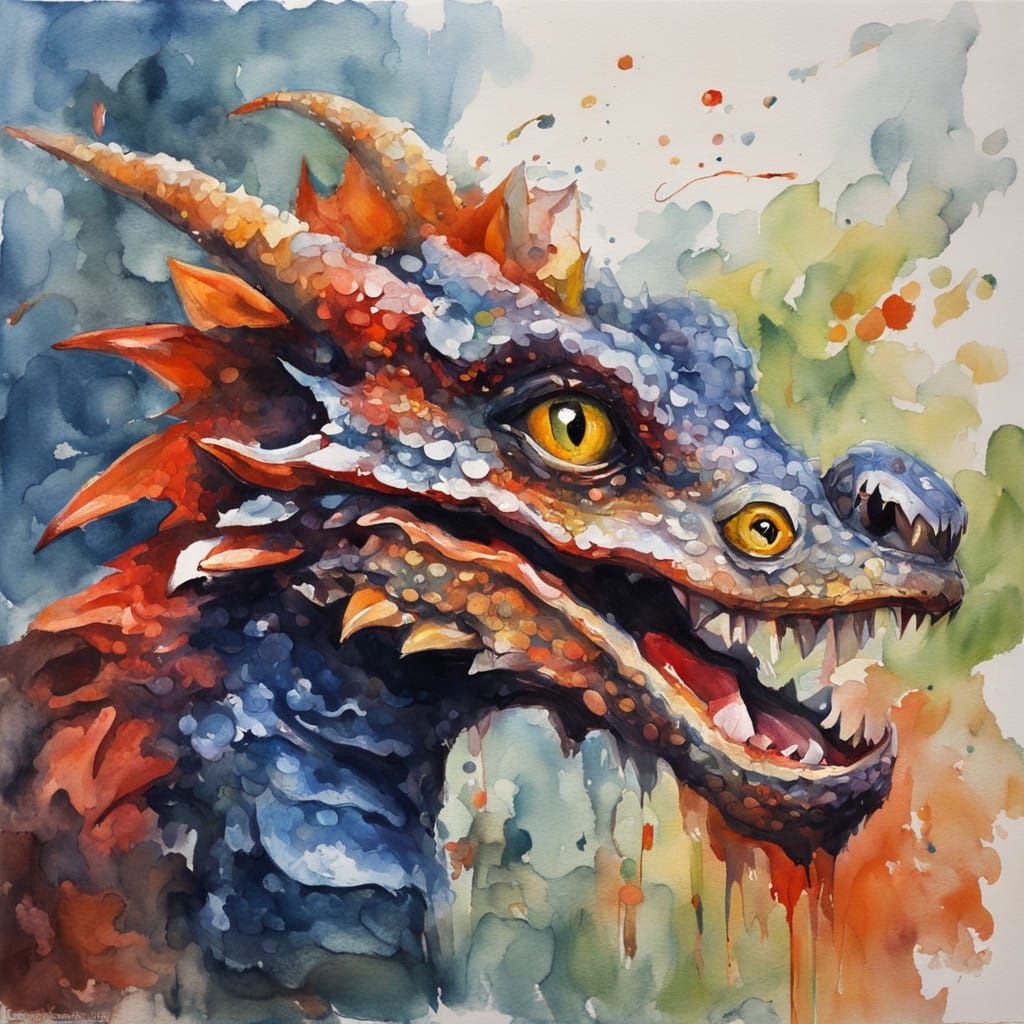 Whimsical New Year's Muse in Gouache Masterpiece