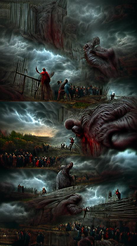 Dark Matte Painting Inspired by Doré and Rutkowski