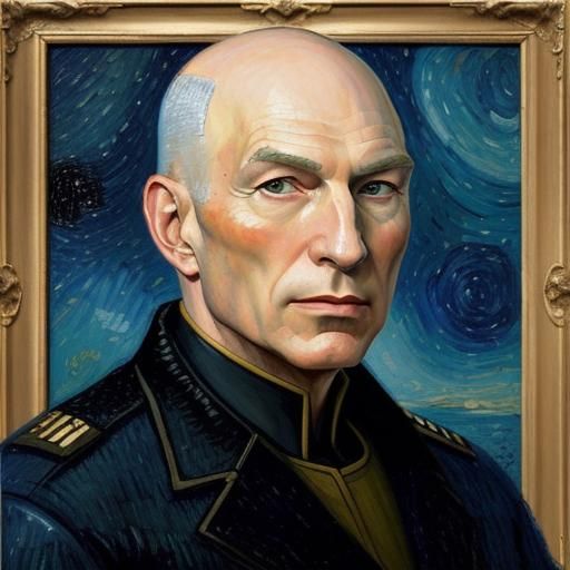 Picard Portrait in Van Gogh Neo-Impressionism Style