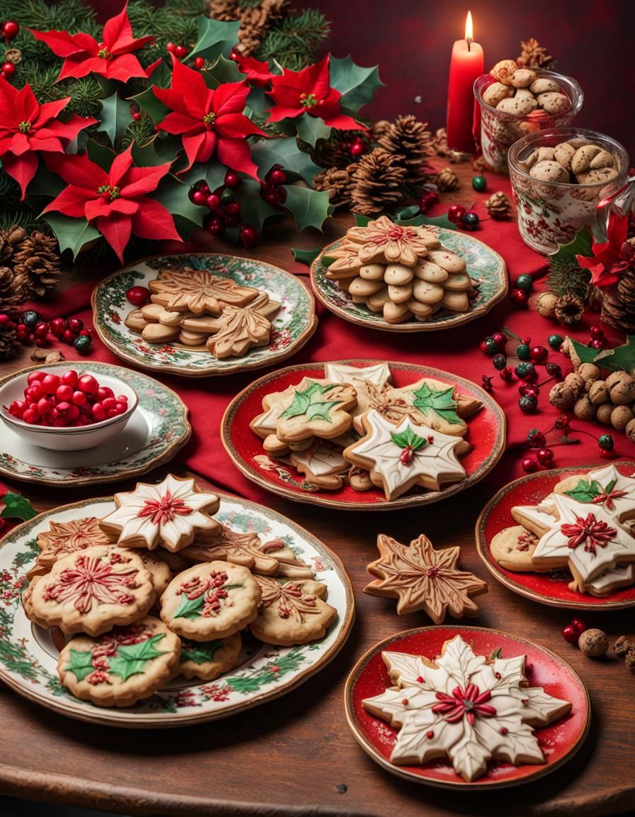 Festive Nutcracker and Christmas Cookies in Hyperrealistic S...