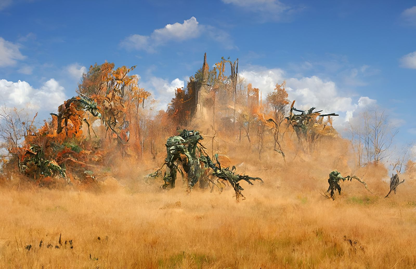 Soldiers Fight Vine Monster in Apocalypse Concept Art