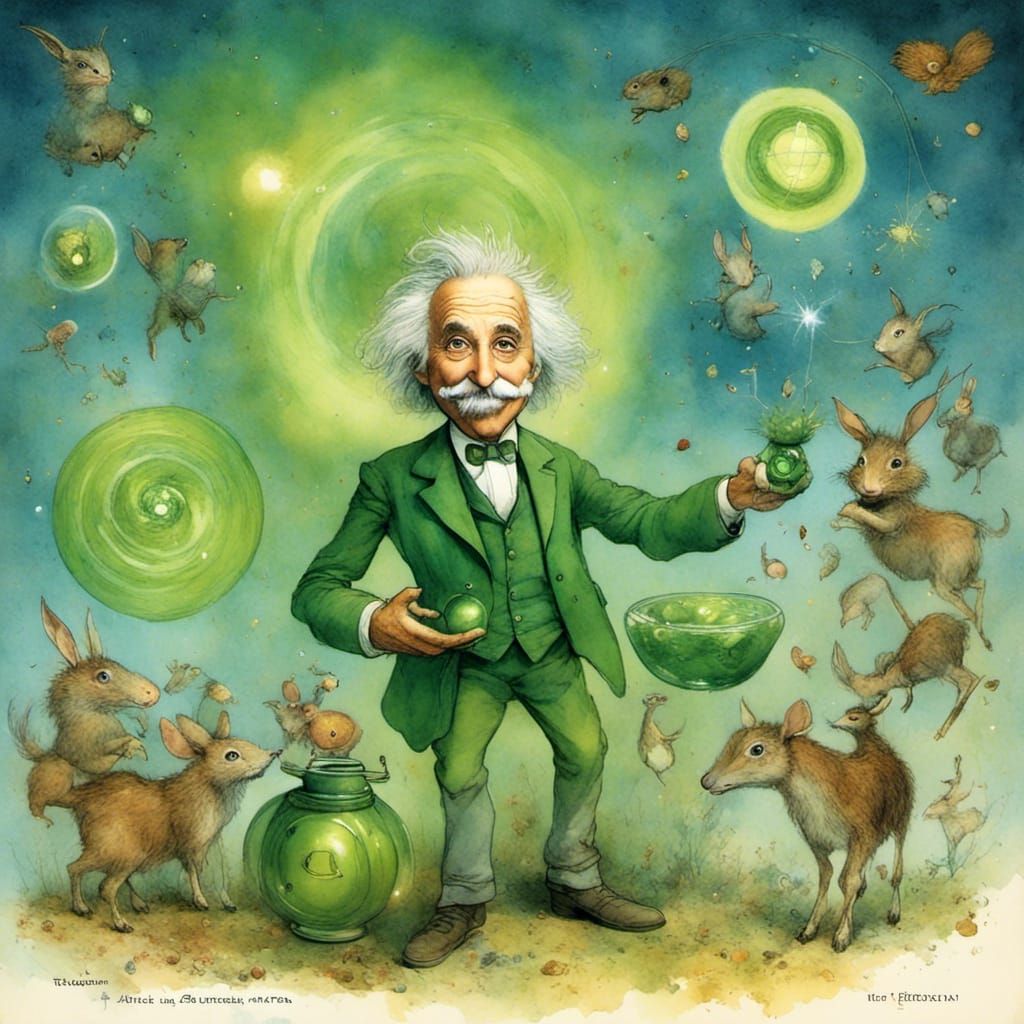 Albert Einstein as Green Lantern