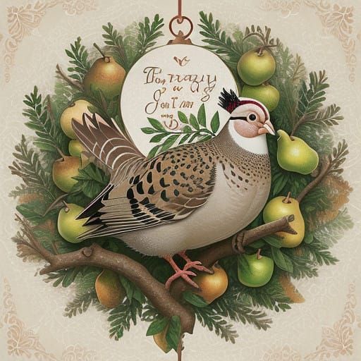 Pastel Partridge in an Enchanted Pear Tree