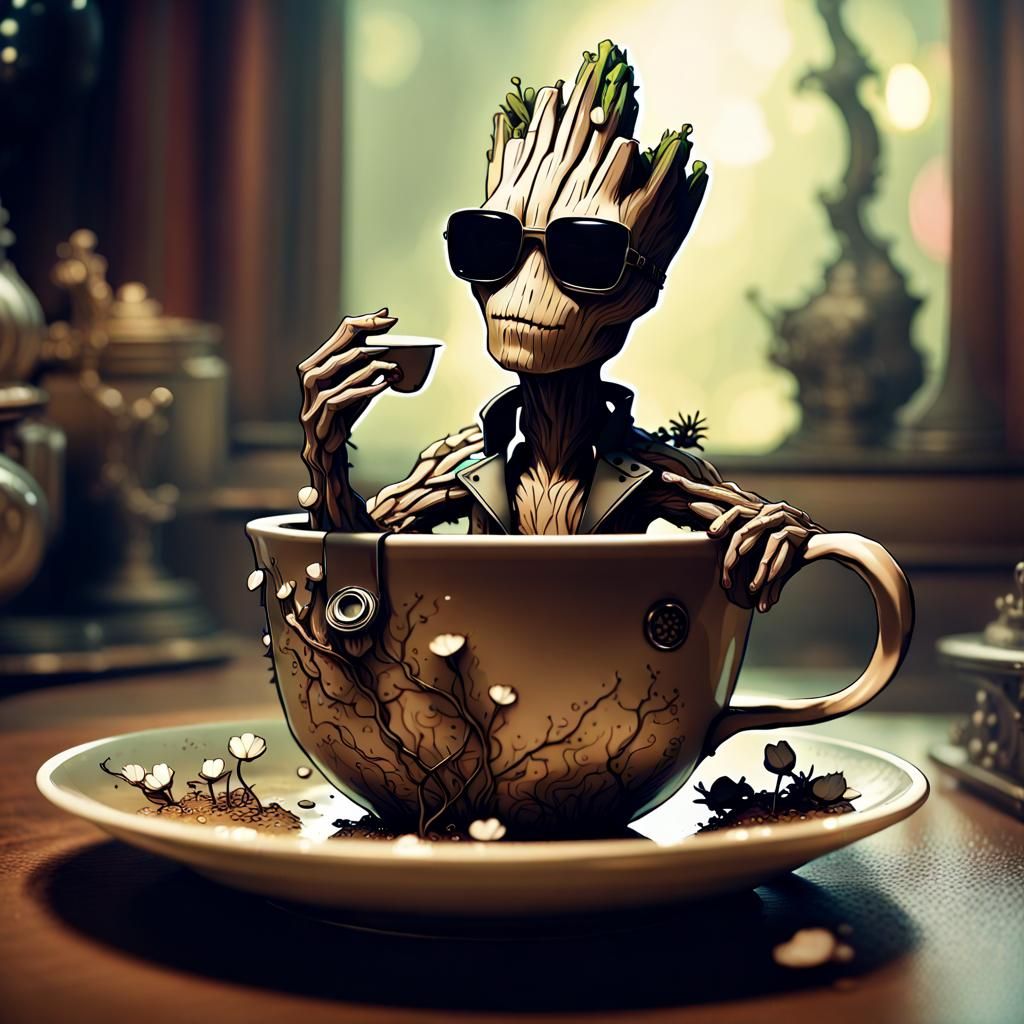 Groot at tea time