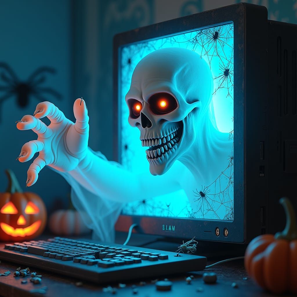 Ghostly Metaverse Invitation in Splash Art Style