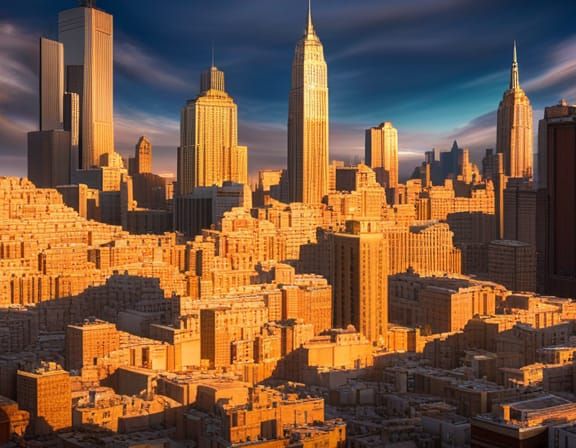 Aerial View of New York City with It's Skyline