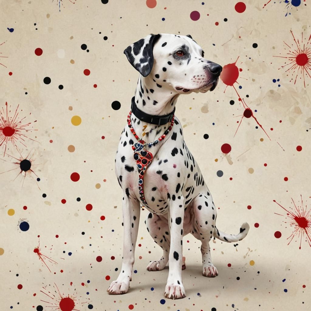 Anthropomorphic Dalmatian Dog in Abstract Realism Style